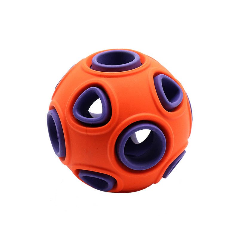 Glow-in-the-Dark Dog Toy ball for medium and large dogs in blue and orange colors