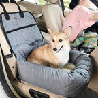Multifunctional pet bed dog car mattress with thick cushion in black, gray, and beige colors designed for car comfort and safety