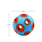 Glow-in-the-Dark Dog Toy ball for medium and large dogs in blue and orange colors