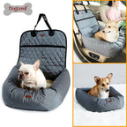 Multifunctional pet bed dog car mattress with thick cushion in black, gray, and beige colors designed for car comfort and safety
