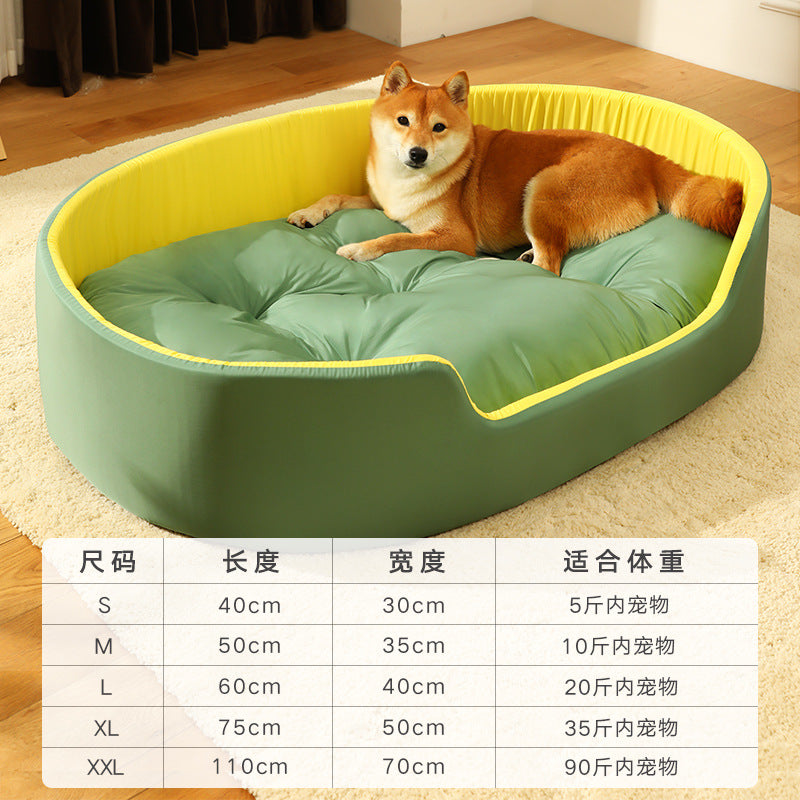 Universal pet dog bed with removable washable cover in various colors and sizes for dogs and cats