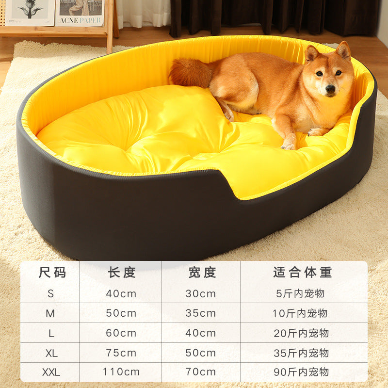Universal pet dog bed with removable washable cover in various colors and sizes for dogs and cats