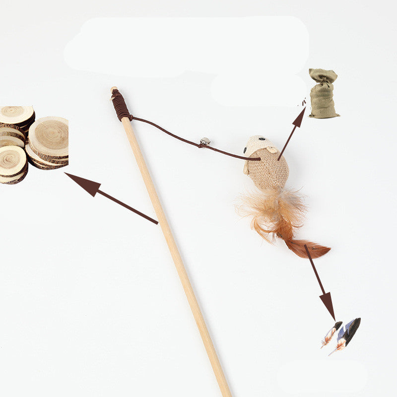 Wholesale Cat Toys - Interactive Sisal Cat Teaser Wand