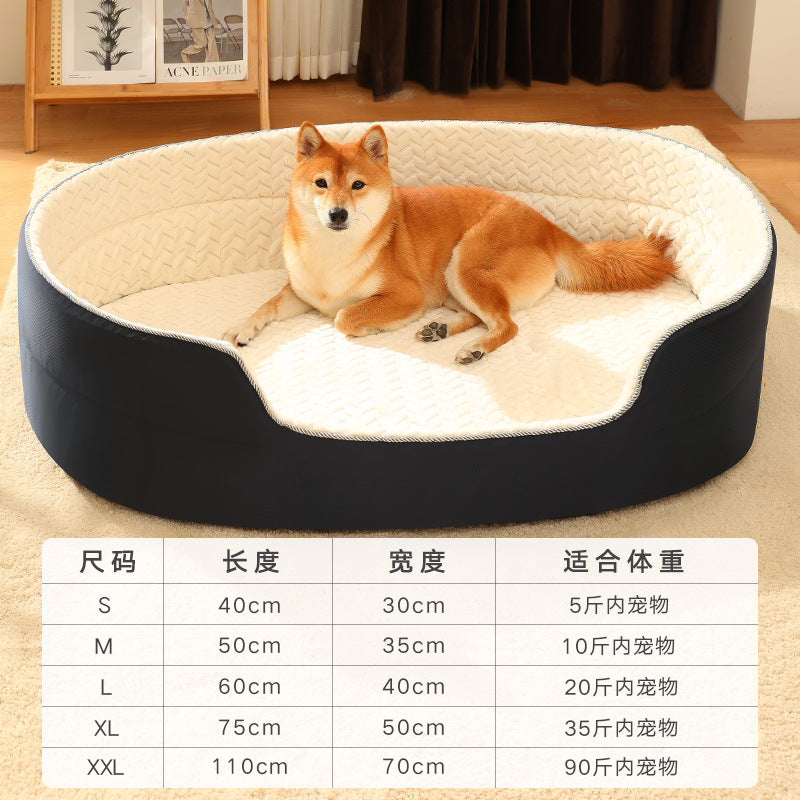 Universal pet dog bed with removable washable cover in various colors and sizes for dogs and cats