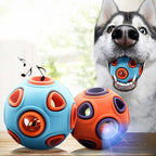 Glow-in-the-Dark Dog Toy ball for medium and large dogs in blue and orange colors