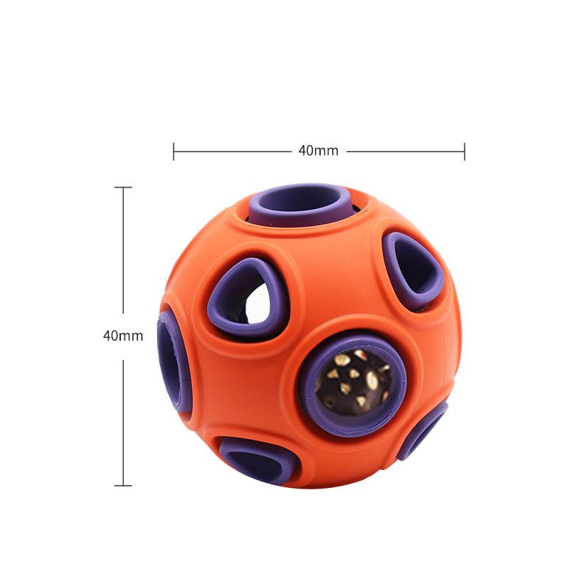 Glow-in-the-Dark Dog Toy ball for medium and large dogs in blue and orange colors