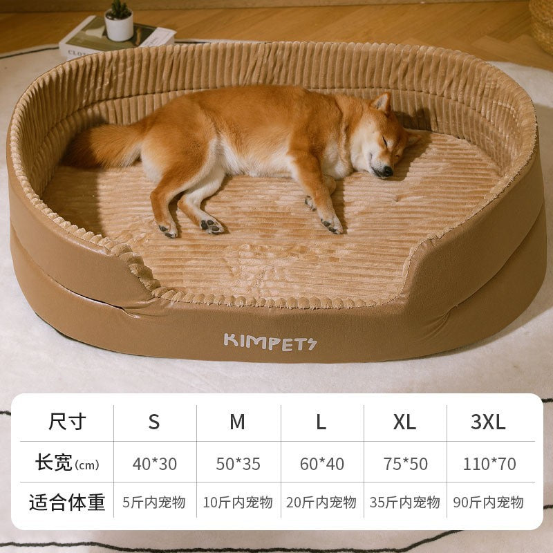 Universal pet dog bed with removable washable cover in various colors and sizes for dogs and cats