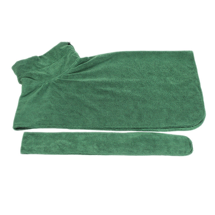 Quick-Dry Coral Fleece Pet Bathrobe with Embroidery