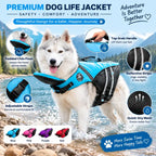 Dog Life Jacket - Adjustable Safety Swimming Vest for Dogs