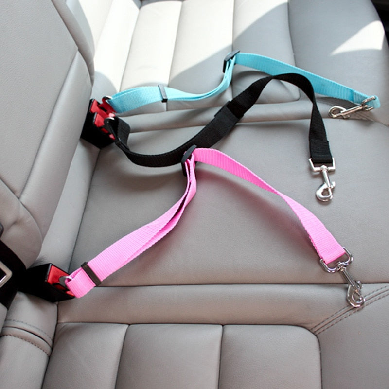 Adjustable nylon pet car seat belt strap for dogs and cats