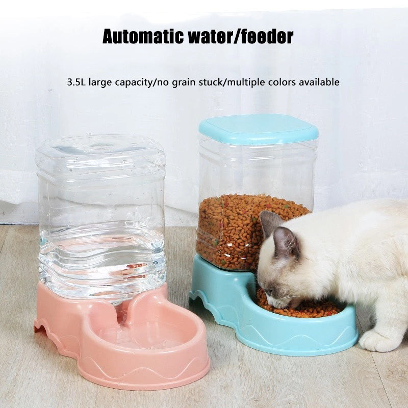 Automatic dry food dispenser bowl for pets during travel