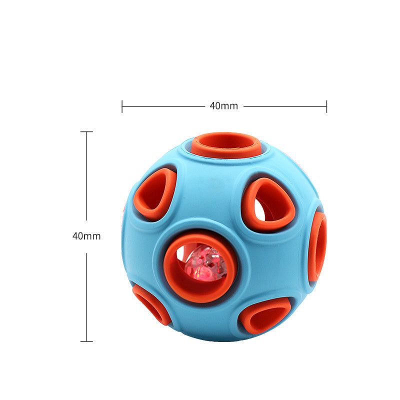 Glow-in-the-Dark Dog Toy ball for medium and large dogs in blue and orange colors