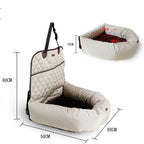 Multifunctional pet bed dog car mattress with thick cushion in black, gray, and beige colors designed for car comfort and safety
