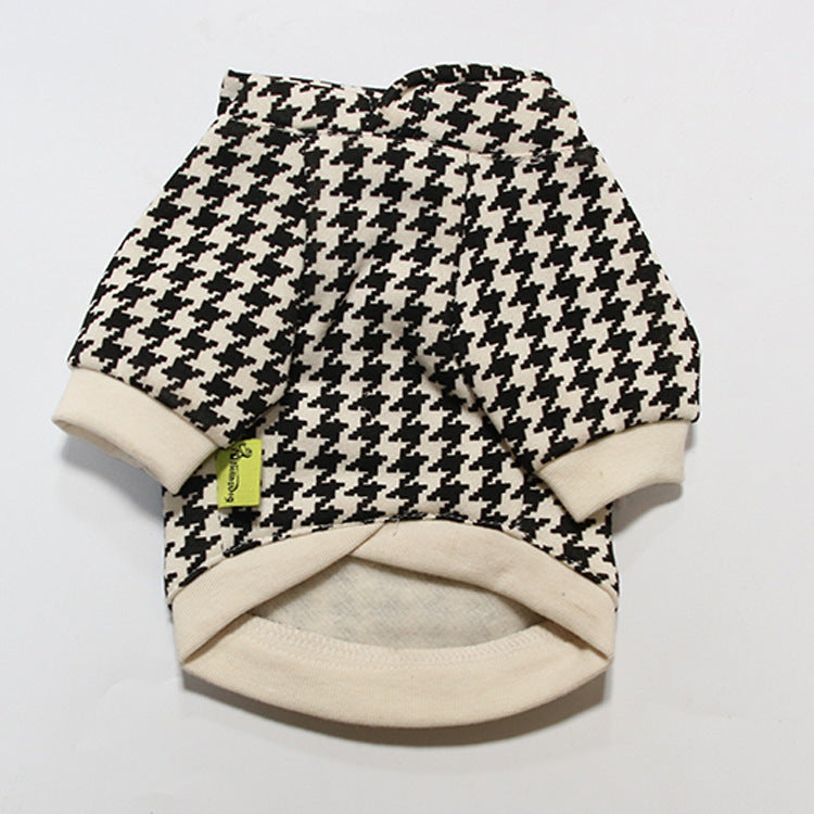 Christmas Houndstooth Dog Hoodie for Pets