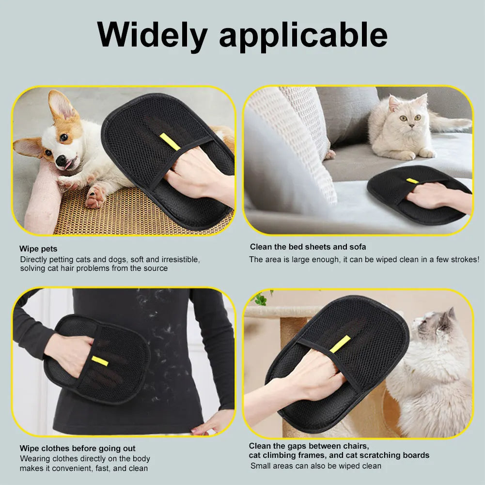 Breathable mesh electrostatic pet fur remover mitt for dog and cat hair