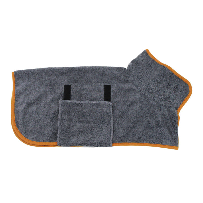 Quick-Dry Coral Fleece Pet Bathrobe with Embroidery