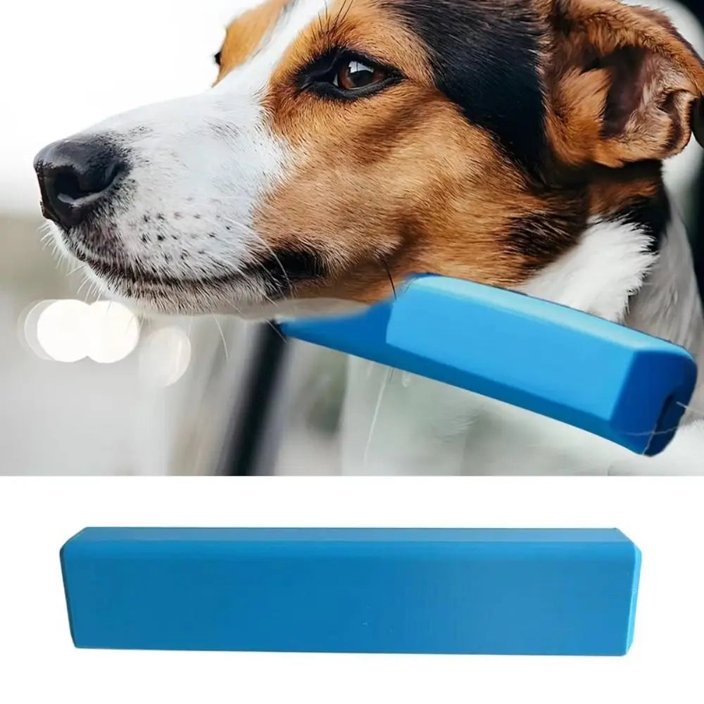 Dog resting head on car window chin support cushion pad