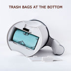 Bottom trash bag compartment on cat litter shovel with dispenser feature
