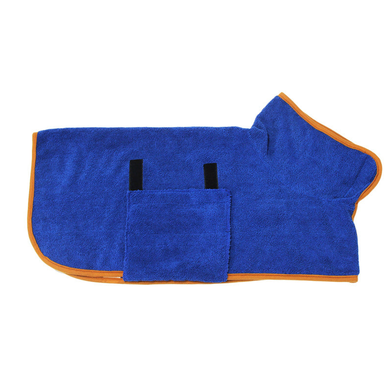 Quick-Dry Coral Fleece Pet Bathrobe with Embroidery