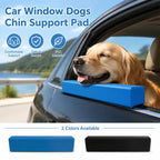 Soft plush dog car window chin rest pad attached to door