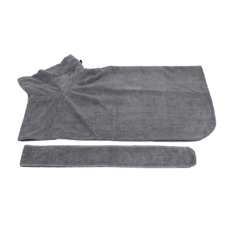 Quick-Dry Coral Fleece Pet Bathrobe with Embroidery