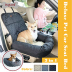 Multifunctional pet bed dog car mattress with thick cushion in black, gray, and beige colors designed for car comfort and safety