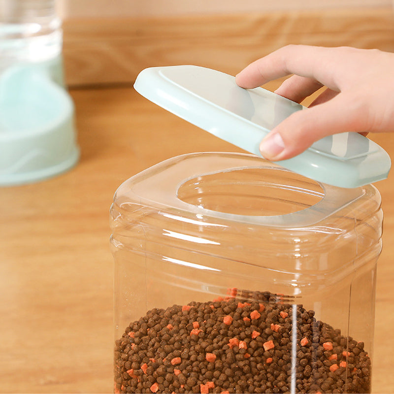 Non slip base pet food feeder and water fountain for home