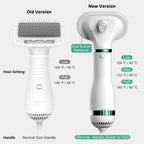 Electric 2 in 1 pet grooming dryer and slicker brush for dogs and cats