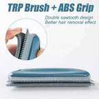 Close up of self cleaning pet hair remover brush chamber