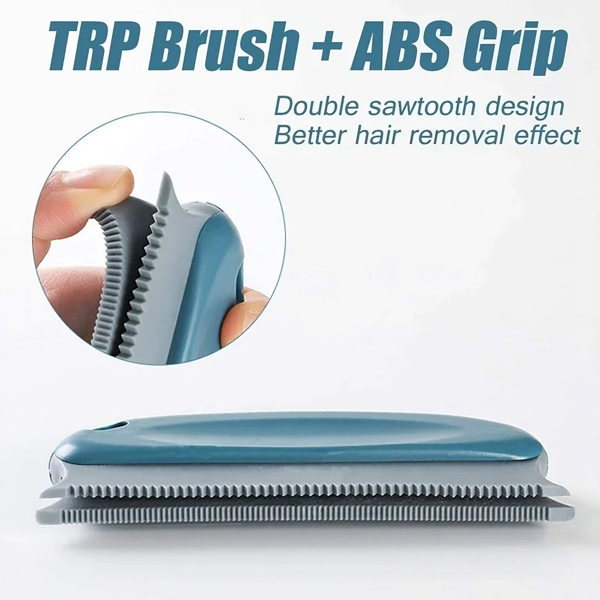 Close up of self cleaning pet hair remover brush chamber